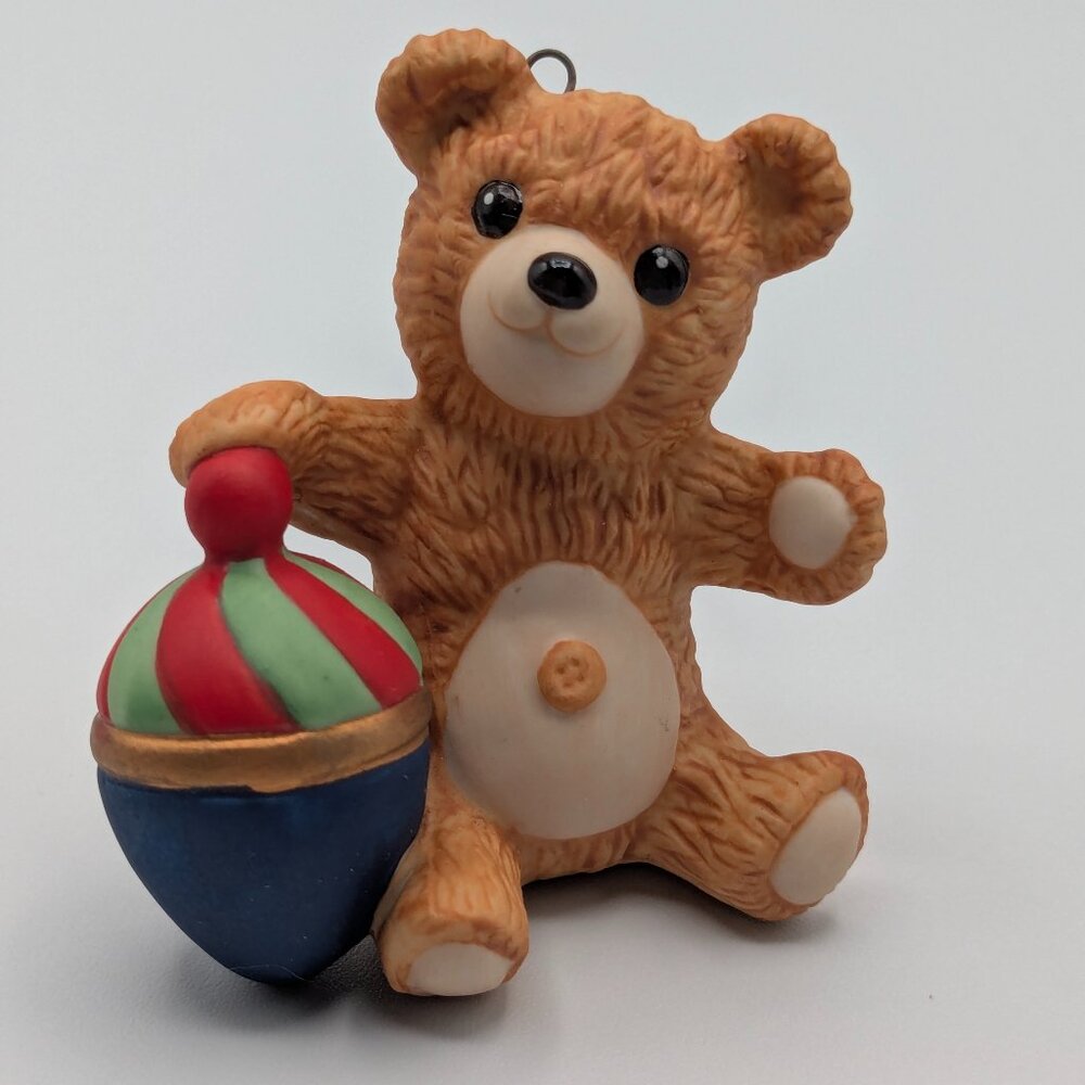 Hallmark Keepsake Cinnamon Bear 1983, 1st in Series, Vintage Porcelain Ornament